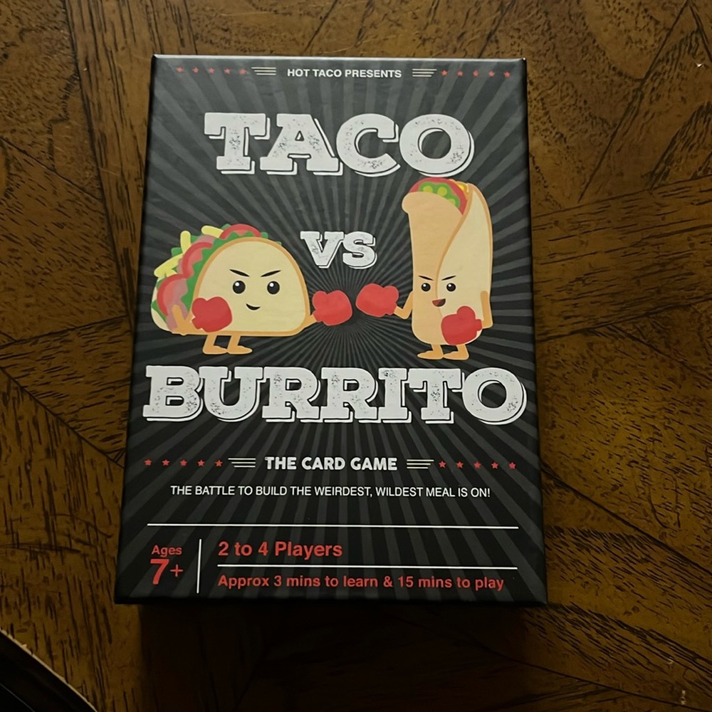 Taco vs Burrito Game Last chance - will be donated on the weekend